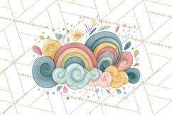 Sketchy Rainbow Doodle Clipart PNG, Whimsical Colorful Arch Product Image 3