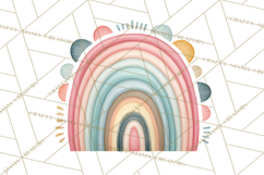 Sketchy Rainbow Doodle Clipart PNG, Whimsical Colorful Arch Product Image 5