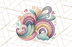 Sketchy Rainbow Doodle Clipart PNG, Whimsical Colorful Arch Product Image 2
