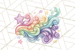 Sketchy Rainbow Doodle Clipart PNG, Whimsical Colorful Arch Product Image 3