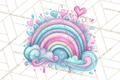 Sketchy Rainbow Doodle Clipart PNG, Whimsical Colorful Arch Product Image 4