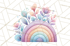 Sketchy Rainbow Doodle Clipart PNG, Whimsical Colorful Arch Product Image 5