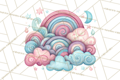 Sketchy Rainbow Doodle Clipart PNG, Whimsical Colorful Arch Product Image 2