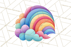 Sketchy Rainbow Doodle Clipart PNG, Whimsical Colorful Arch Product Image 3