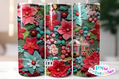 3D Christmas 20 oz Skinny Tumbler Wrap Product Image 1