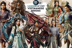 Vietnamese Heroes Clipart for Scrapbooking and Sublimation Product Image 1