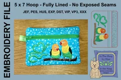 ITH Love Birds Zipper Bag - Lined, 5X7 HOOP Product Image 1