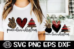 Christmas SVG - Peace - Love - Christmas - Leopard - Plaid Product Image 1