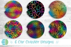 Rainbow Animal Print Car Coaster Sublimation Bundle Product Image 1