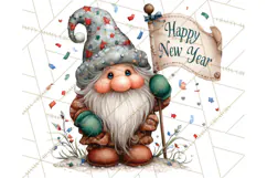 Winter Metallic New Year Gnomes PNG Clipart Product Image 2