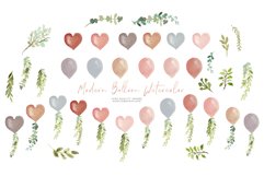 TERRACOTA Balloon watercolor clipart, Boho Floral balloon Product Image 3