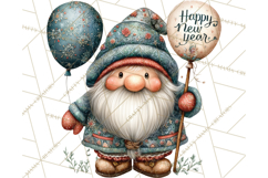 Winter Metallic New Year Gnomes PNG Clipart Product Image 5