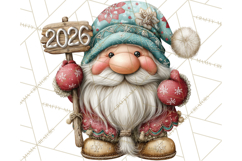 Winter Metallic New Year Gnomes PNG Clipart Product Image 4