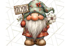 Winter Metallic New Year Gnomes PNG Clipart Product Image 4