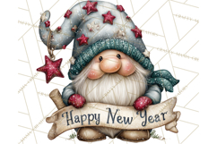 Winter Metallic New Year Gnomes PNG Clipart Product Image 3