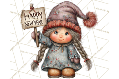 Winter Metallic New Year Gnomes PNG Clipart Product Image 3