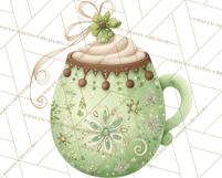 Christmas Hot Cocoa Mug Clipart PNG, Holiday Cup Art Product Image 4