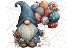 Winter Metallic New Year Gnomes PNG Clipart Product Image 5