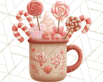 Christmas Hot Cocoa Mug Clipart PNG, Holiday Cup Art Product Image 3