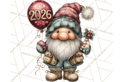 Winter Metallic New Year Gnomes PNG Clipart Product Image 5