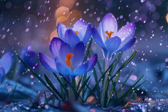 Snow Crocus Flower Background Wallpaper Product Image 1