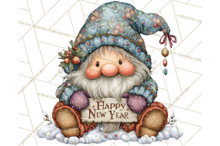 Winter Metallic New Year Gnomes PNG Clipart Product Image 4