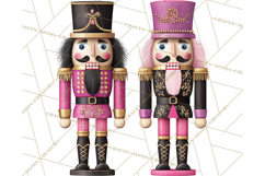 Pink and Black Glam Nutcracker Clipart PNG Product Image 4