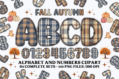 Fall Autumn Alphabet png clipart, fall autumn letters doodle Product Image 1