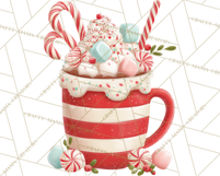 Christmas Hot Cocoa Mug Clipart PNG, Holiday Cup Art Product Image 3