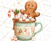 Christmas Hot Cocoa Mug Clipart PNG, Holiday Cup Art Product Image 5