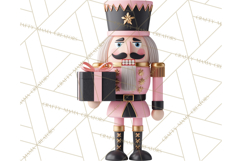 Pink and Black Glam Nutcracker Clipart PNG Product Image 3