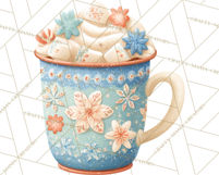 Christmas Hot Cocoa Mug Clipart PNG, Holiday Cup Art Product Image 4