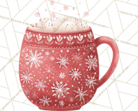 Christmas Hot Cocoa Mug Clipart PNG, Holiday Cup Art Product Image 2