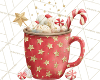 Christmas Hot Cocoa Mug Clipart PNG, Holiday Cup Art Product Image 5