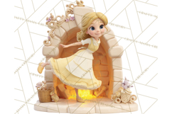 Cozy Cottage Girl Fairy Tale Storybook PNG Clipart Product Image 5