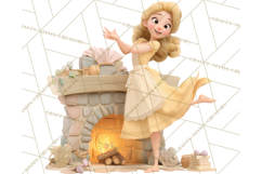 Cozy Cottage Girl Fairy Tale Storybook PNG Clipart Product Image 3