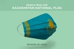 Medical Mask with japan jordan kazakhstan kenya Nation Flags Product Image 4