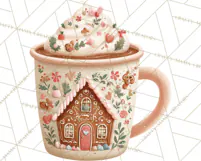 Christmas Hot Cocoa Mug Clipart PNG, Holiday Cup Art Product Image 3