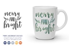 Merry and Bright - Christmas Saying SVG Cut Files Product Image 1