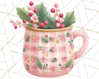 Christmas Hot Cocoa Mug Clipart PNG, Holiday Cup Art Product Image 5