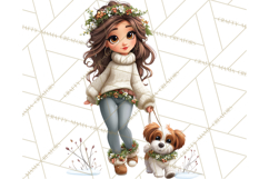 Matching Christmas Sweaters Clipart PNG, Pet Owners Clip Art Product Image 4