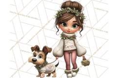 Matching Christmas Sweaters Clipart PNG, Pet Owners Clip Art Product Image 5