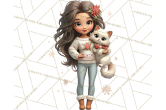 Matching Christmas Sweaters Clipart PNG, Pet Owners Clip Art Product Image 3