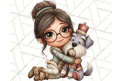 Matching Christmas Sweaters Clipart PNG, Pet Owners Clip Art Product Image 5