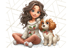 Matching Christmas Sweaters Clipart PNG, Pet Owners Clip Art Product Image 2