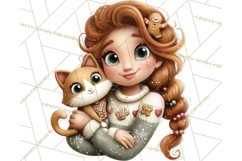 Matching Christmas Sweaters Clipart PNG, Pet Owners Clip Art Product Image 4