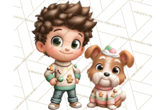 Matching Christmas Sweaters Clipart PNG, Pet Owners Clip Art Product Image 5