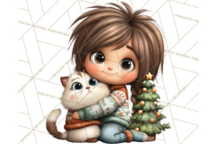 Matching Christmas Sweaters Clipart PNG, Pet Owners Clip Art Product Image 5