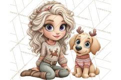 Matching Christmas Sweaters Clipart PNG, Pet Owners Clip Art Product Image 2