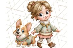 Matching Christmas Sweaters Clipart PNG, Pet Owners Clip Art Product Image 5